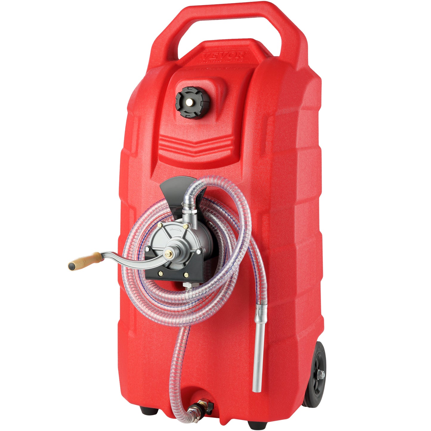 VEVOR 16 Gallon Fuel Caddy, Portable Gas Storage Tank Container With Hand Rubber Wheels, Fuel Transfer Storage Tank For Gasoline Machine Oil Car Mowers Tractor Boat Motorcycle