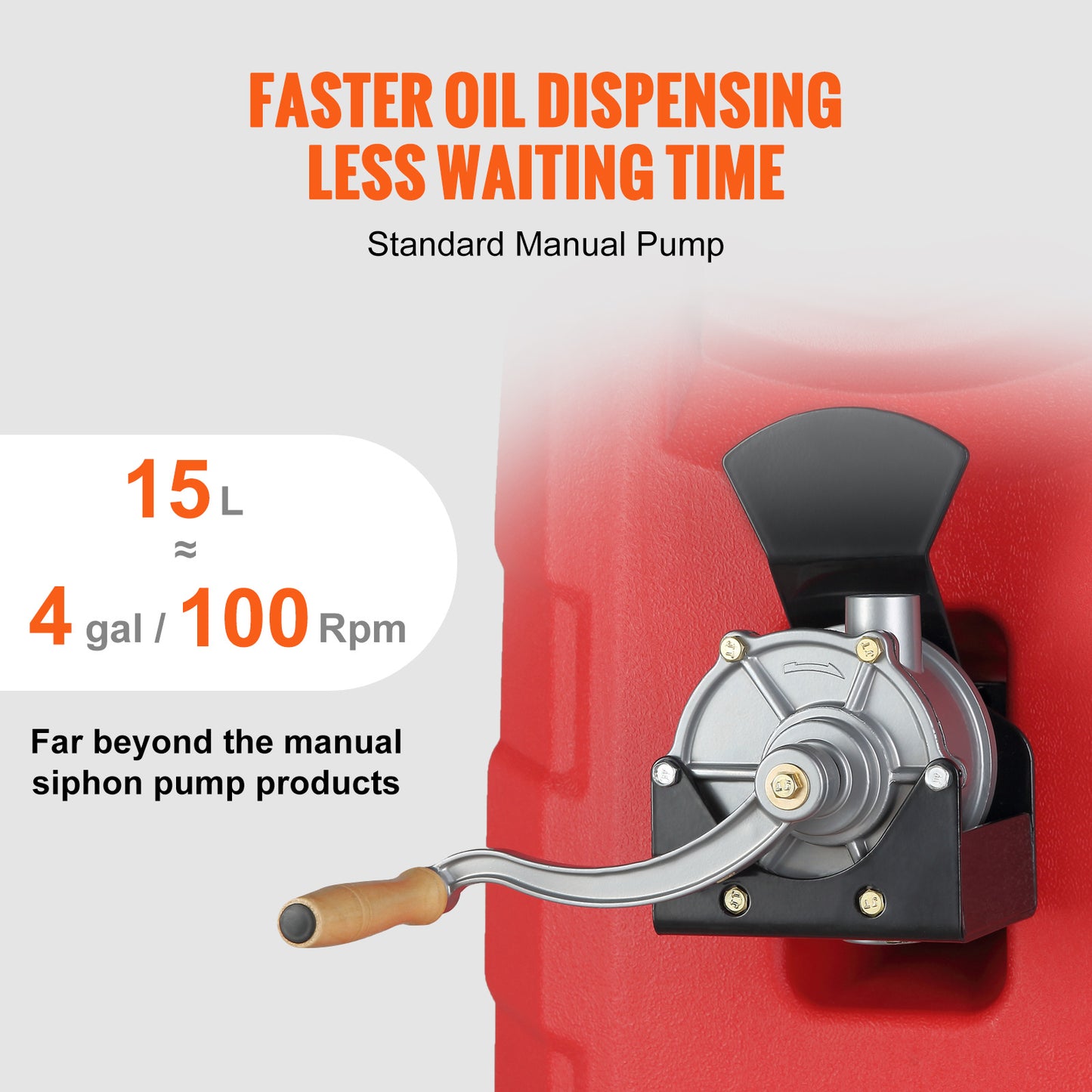 VEVOR 16 Gallon Fuel Caddy, Portable Gas Storage Tank Container With Hand Rubber Wheels, Fuel Transfer Storage Tank For Gasoline Machine Oil Car Mowers Tractor Boat Motorcycle