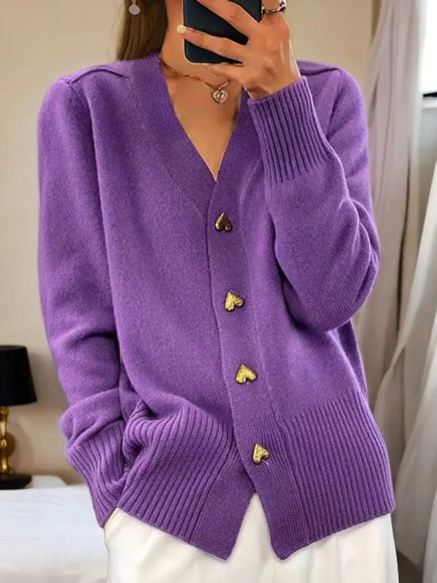 Estelle Women's Casual Winter Flat Knit Cardigan (One Piece)