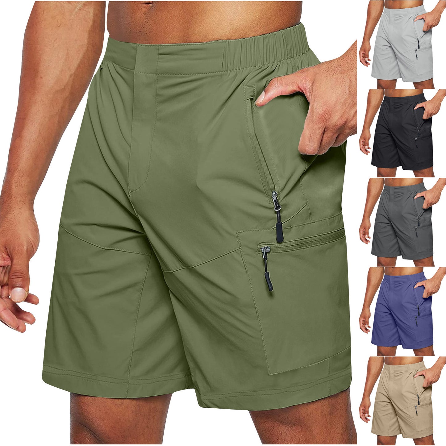 Men's Cargo Zipper Shorts Multi-pocket Shorts