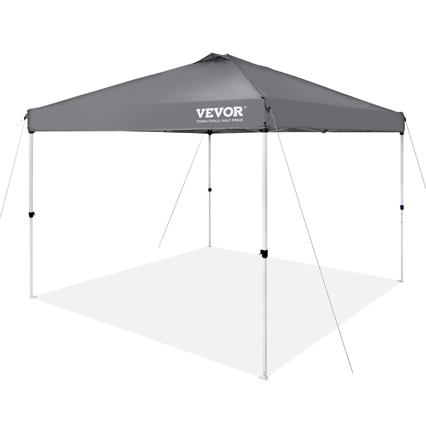VEVOR Pop Up Canopy Tent, 10 X 10 Ft, 250 D PU Silver Coated Tarp, With Portable Roller Bag And 4 Sandbags, Waterproof And Sun Shelter Gazebo For Outdoor Party, Camping, Commercial Events, Dark Gray