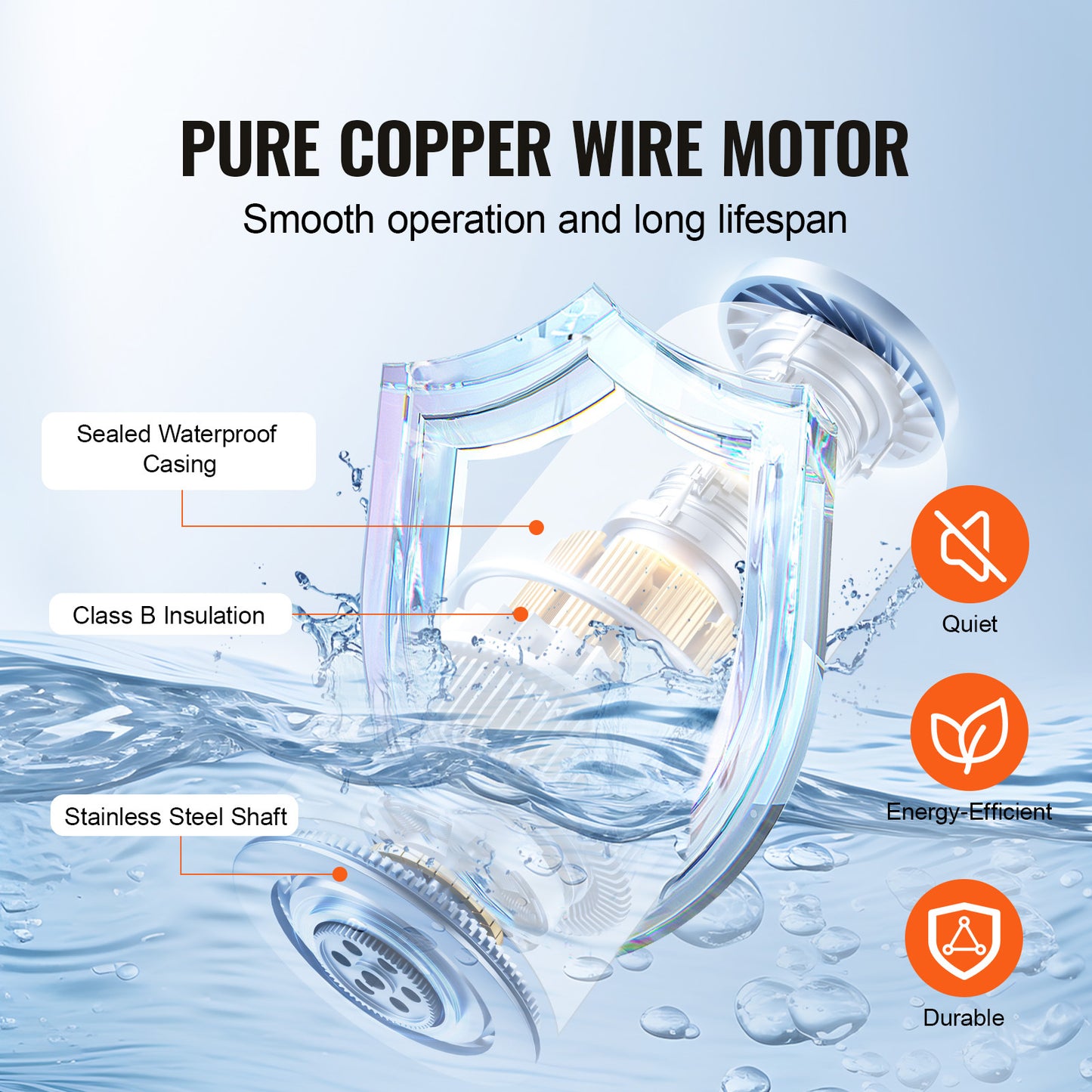 VEVOR Bilge Pump, 750GPH 12V Automatic Submersible Boat Bilge Water Outlet Diameter, Small Boat BilgeMarine Electric Bilge