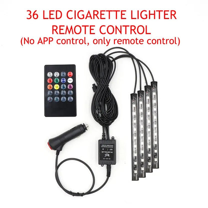 LED Car Foot Light Ambient Lamp with Wireless Remote
